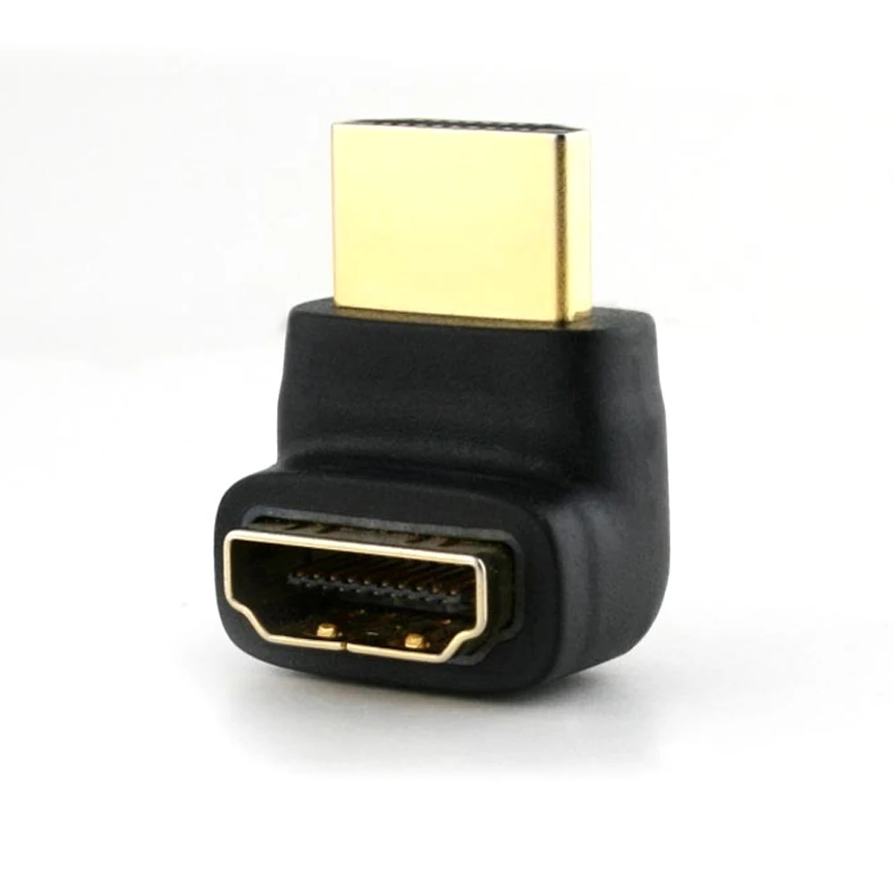 

HDMI-compatible 1.4 Male to Female Extension Adapter Converter 90 Degree Up Angled Gold Plated HDMI-compatible Adapter Jack