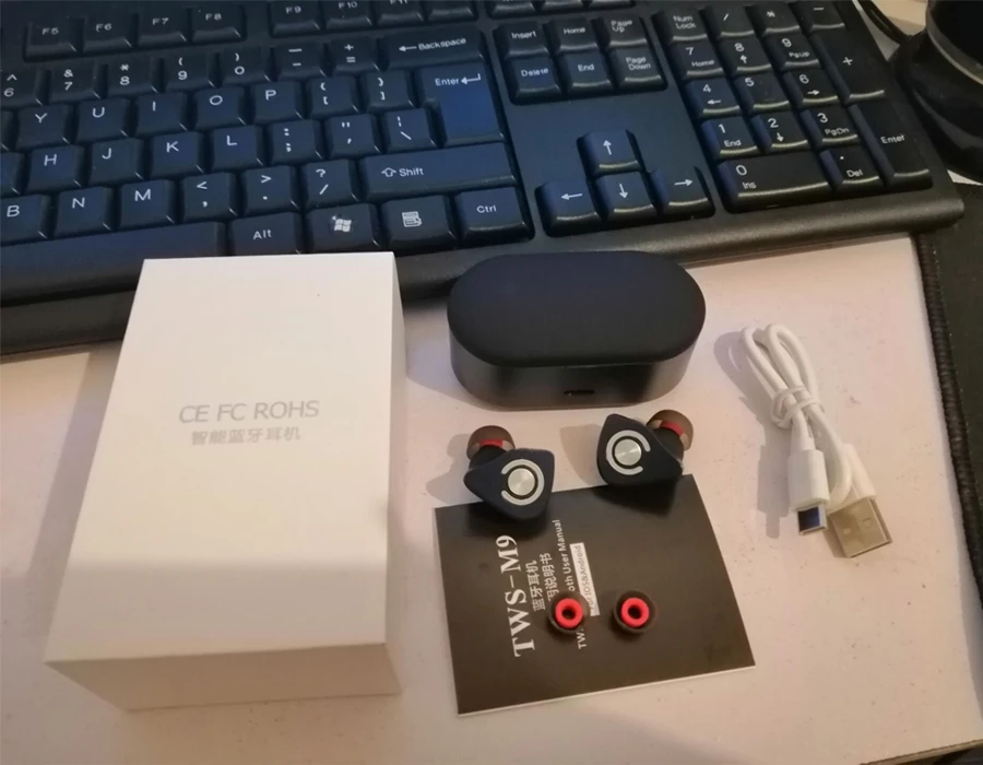 M9 TWS Bluetooth наушники беспроводные наушники 8D стерео настоящие беспроводные наушники спортивные HiFi бас гарнитура с двойным микрофоном
