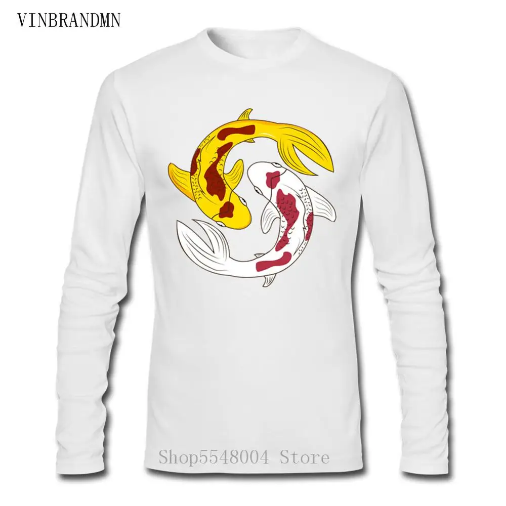 Футболка Geek Yin and Yang Koi Fish мужские топы качественная футболка хипстер Flyfish Топ