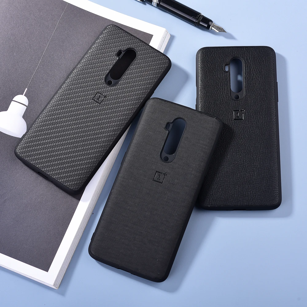 Oneplus 7T Pro Чехол из углеродного волокна Кожаный жесткий ударопрочный чехол с