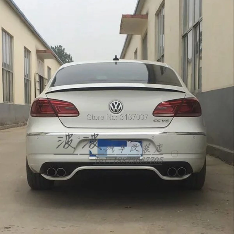 Для 2014 2016 CC средства ухода за кожей комплект бампер спойлер задней крышки задний