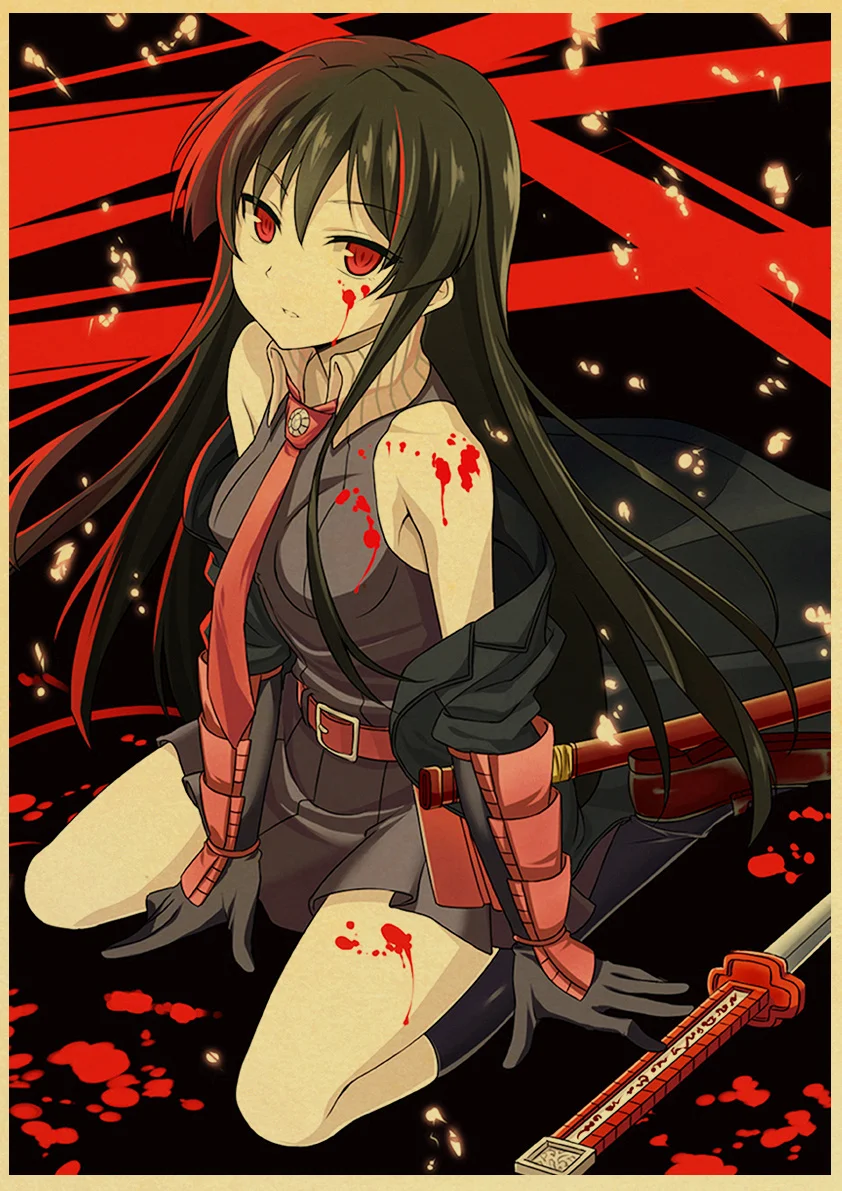 

Newly Japanese Anime Akame Ga Kill Canvas Painting Retro Poster Painting Wall Poster Modern Art Poster for Home /Room/Bar Decor