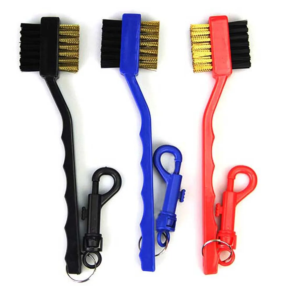 

New High-quality Double-sided Cleaning Brush Golf Club Brush Clip Groove Ball Cleaner Cleaning Kit Nylon Brush Tool