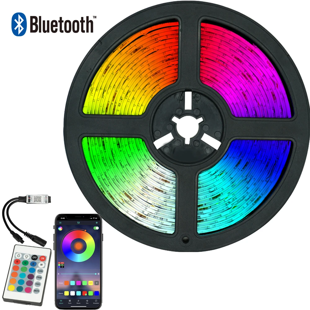 

Bluetooth 24-key Control 49.2 ft ahout 15M Waterproof IP65 , Suitable For Easter party Decoration LED 2835 RGB