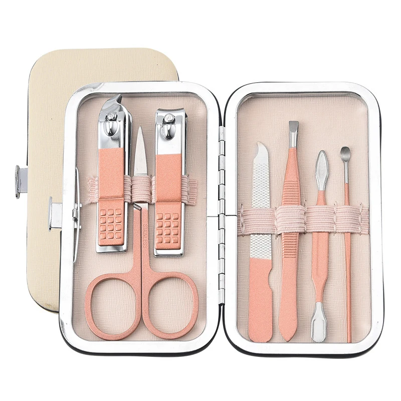 

7Pcs Stainless Steel Nail Clippers Household Dead Skin Remover Portable Stainless Steel Manicure Set Nails Cutters Pedicure Kit