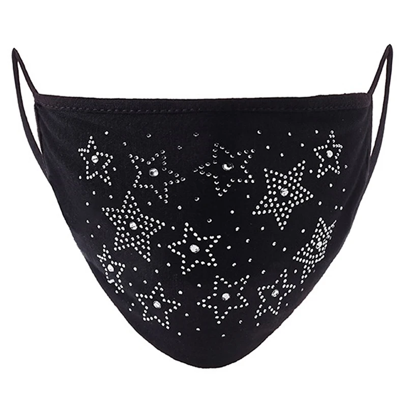 Женская Блестящая Маска Стразы многоразовая блестящая маска для лица вечерние