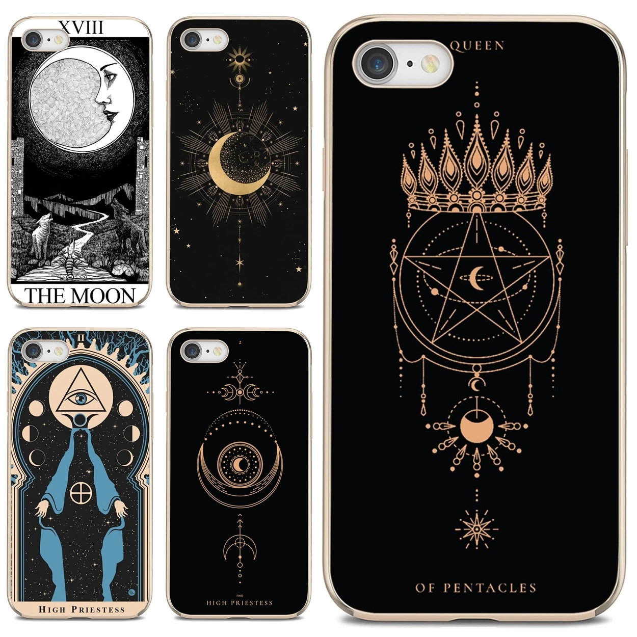 

For iPhone 10 11 12 13 Mini Pro 4S 5S SE 5C 6 6S 7 8 X XR XS Plus Max 2020 Silicone Phone Case Witches Moon Tarot Mystery Totem