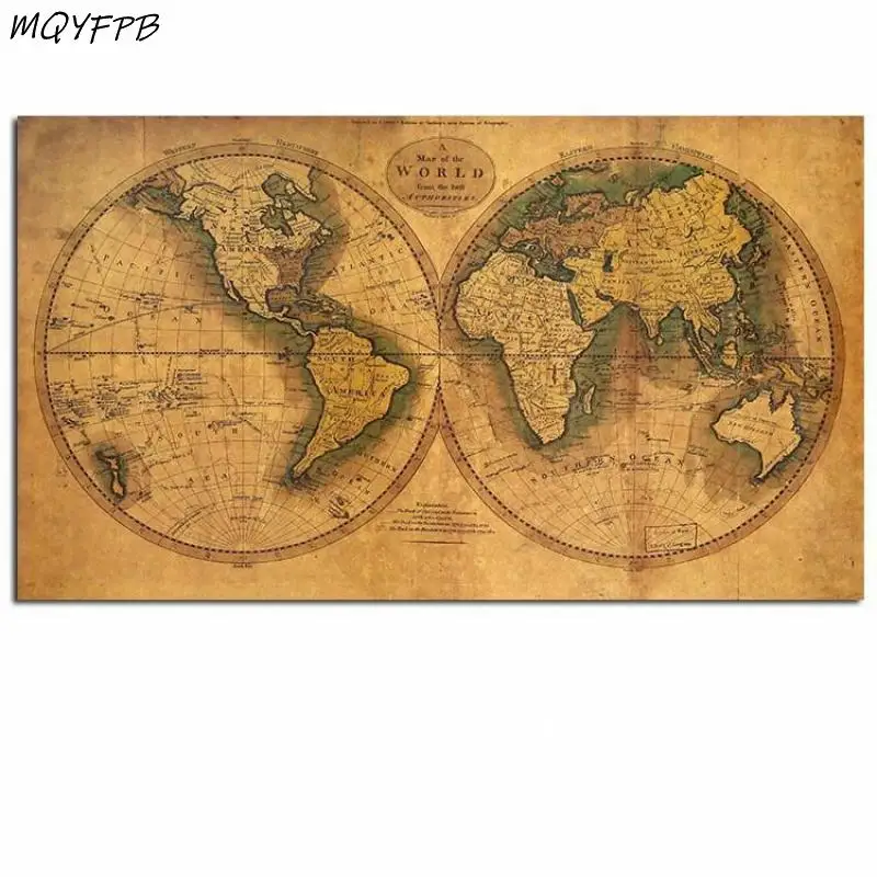 

English Drawings Kraft Paper Poster Decoration Wall Sticker Household Products 70.5x40.5cm