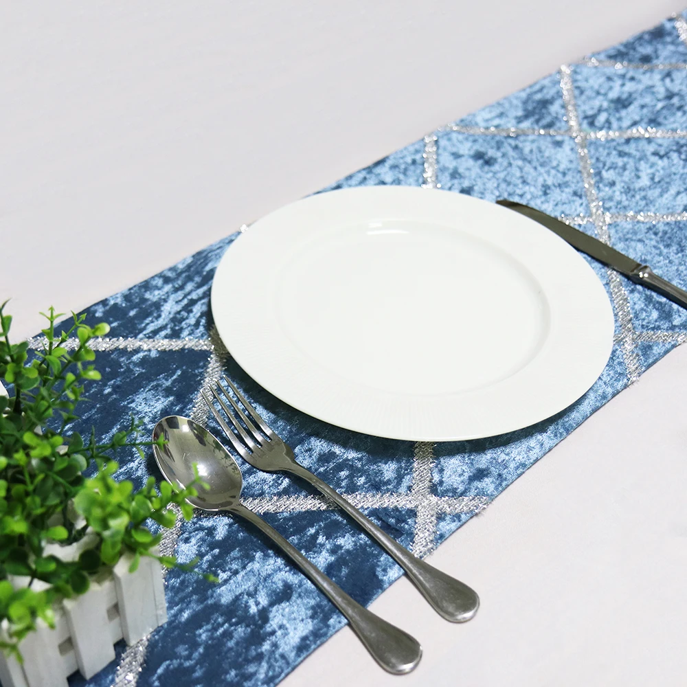 

1pcs Modern Table Runner Flannel Tablecloths with Tassel for Christmas New Year Party Table Decorations