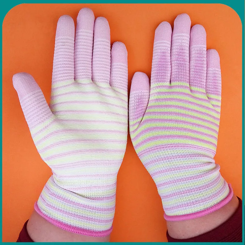 Уплотненные женские нейлоновые перчатки с покрытием из искусственной кожи