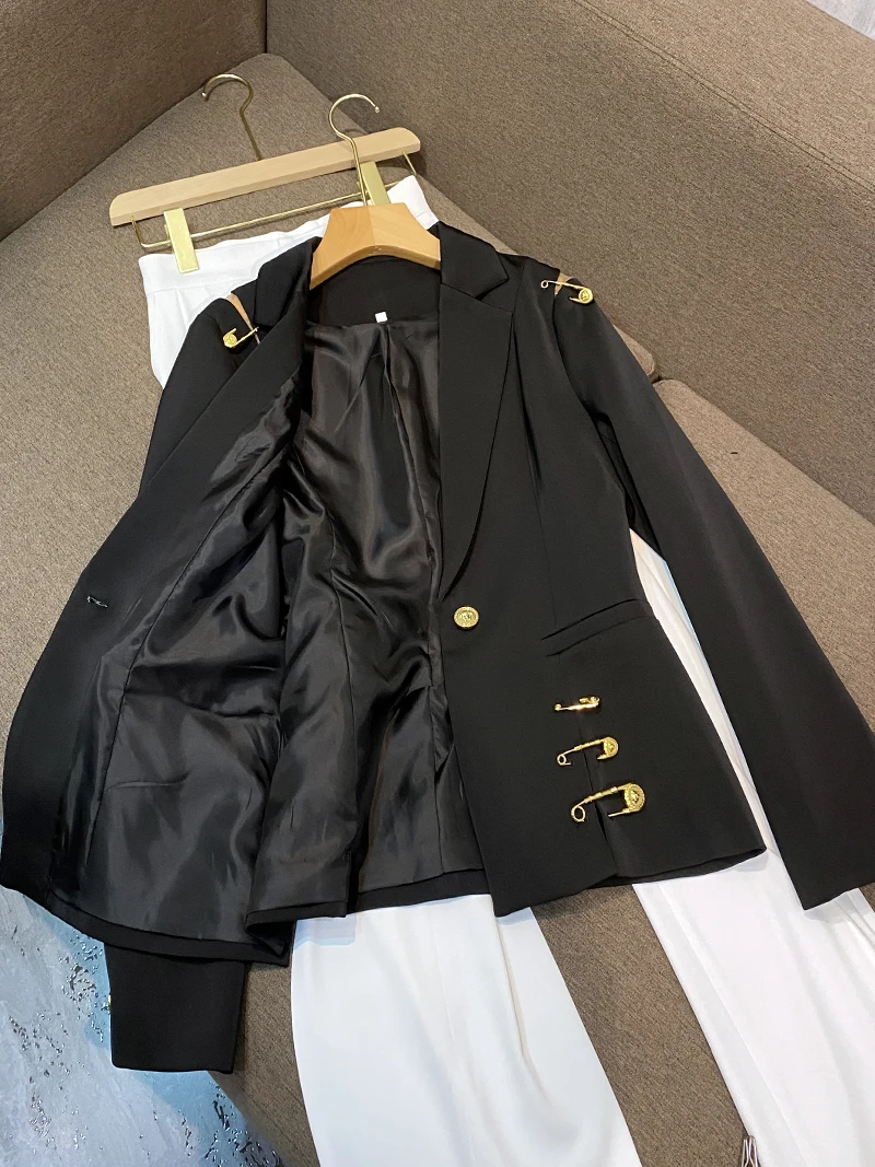 Высококачественные Звездные Модели черные осенне-зимние модели металлических