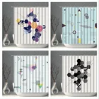 Занавеска для душа из полиэстера, водонепроницаемая, с геометрическим рисунком