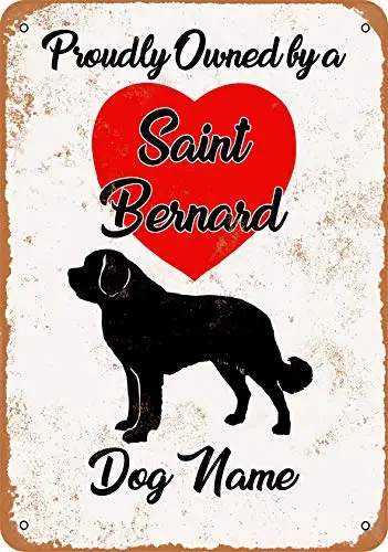 

Metal Sign - Custom Dog Name - Saint Bernard - Vintage Look
