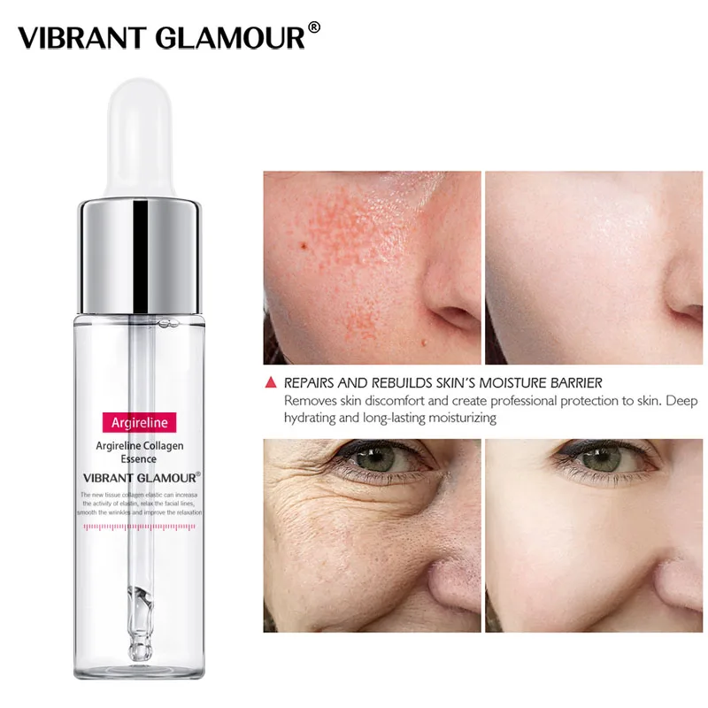 Яркая Гламурная аргирелиновая коллагеновая Сыворотка для лица против морщин