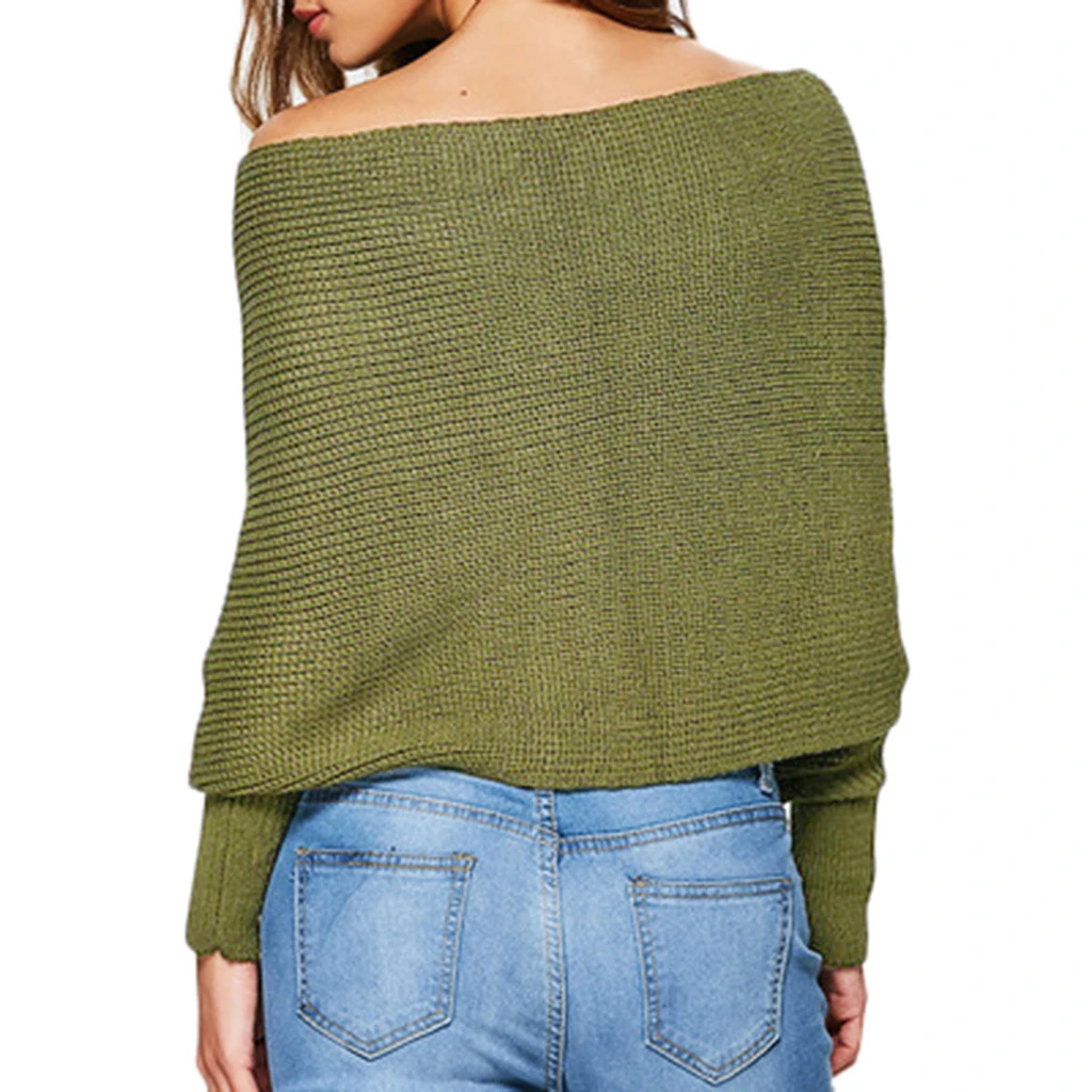 Женский свитер с открытыми плечами перекрещивающимся крест-накрест блузка