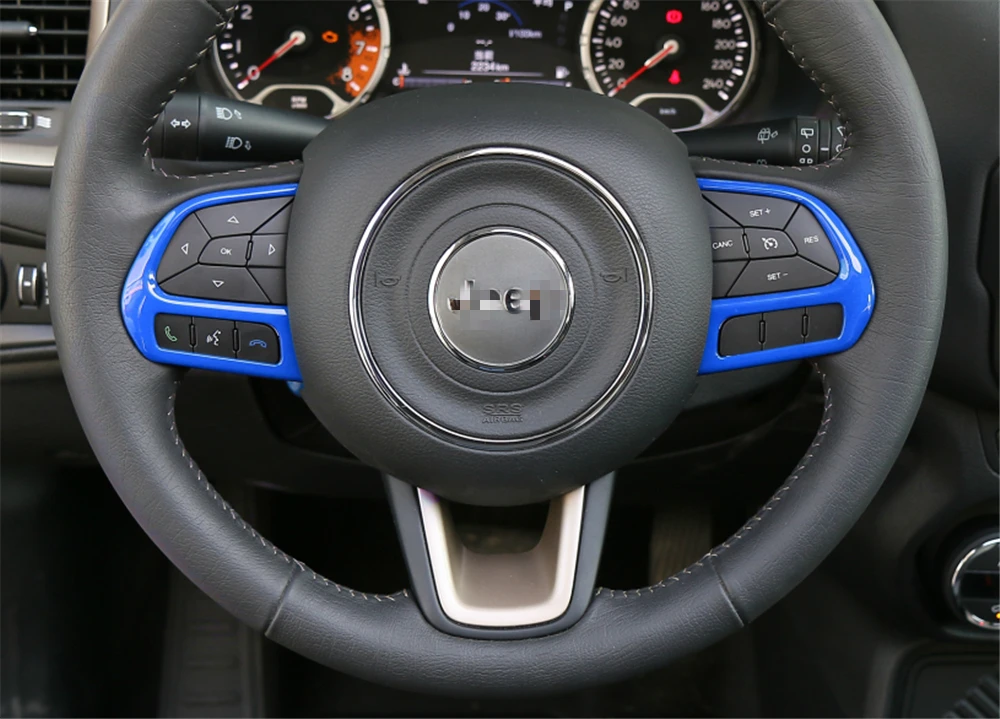 

2 шт. ABS украшение интерьера автомобиля рулевое колесо Кнопка Крышка Накладка для Jeep Compass 2017 + автомобильные аксессуары Автомобильная стильн...