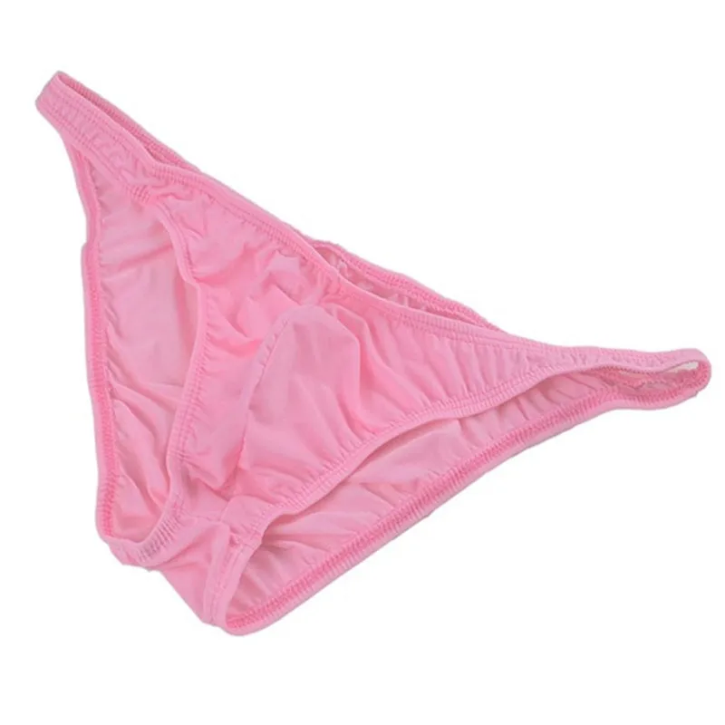 

New Sexy Men's Underwear Brief Low-Waist Male Panties Viscose Sexy Ice Silk Translucent Small Briefs 2021