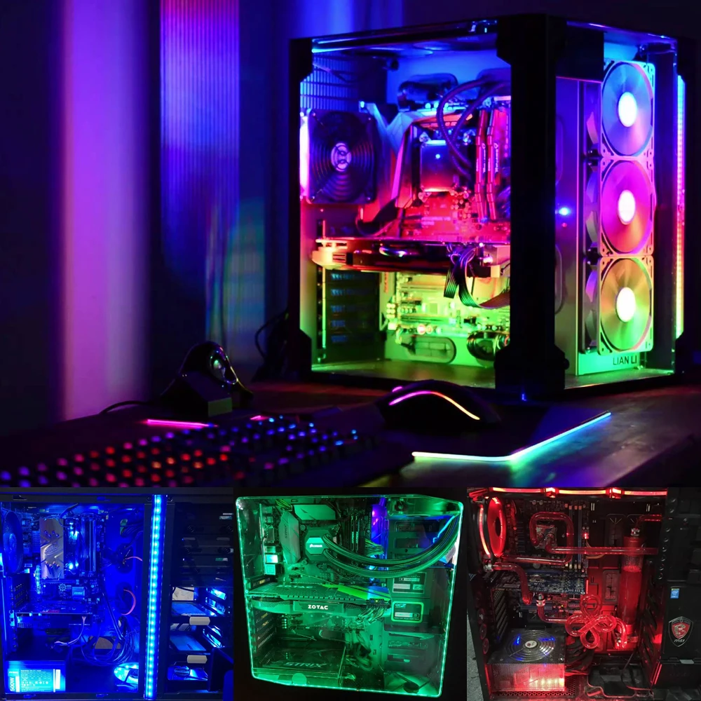 WS2811 WS2812B ws2812 IC светодиодный светильник 30/60 пикселей DC 5 в 12 В 5050 rgb индивидуально