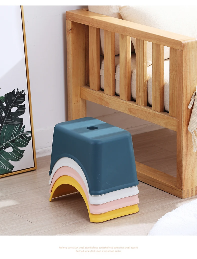 Квадратный стул в японском стиле утолщенный пластиковый детский низкий табурет