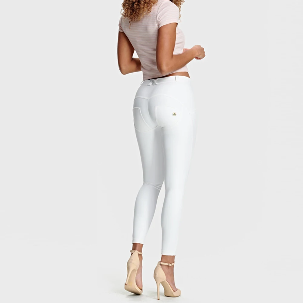 Shascullfites Melody Wear Casual Skinny White Leather Pants Womens Mid Waist Butt Lift Streetwear Trousers Sexy Push Up Leggings