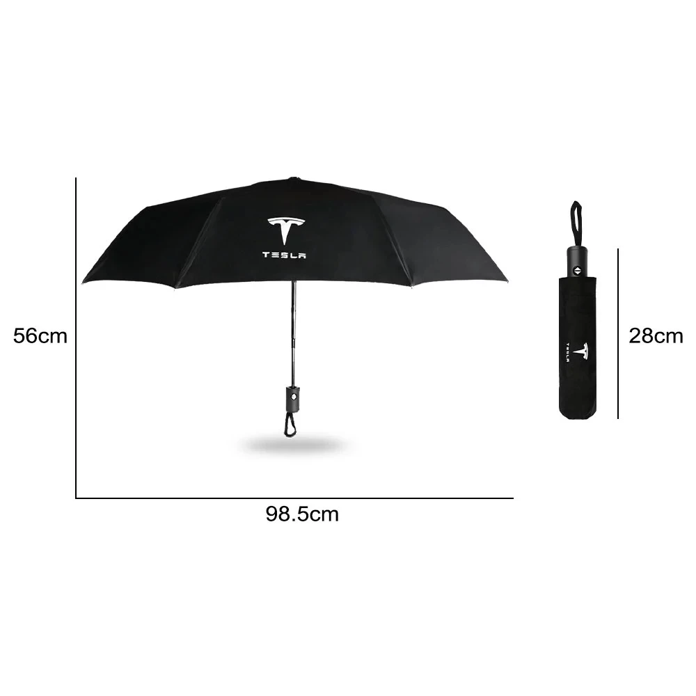 

Car Styling Three-Folding Double Layer Umbrella Windproof Automatic Sun Beach Umbrella for Tesla Model 3 Model X S Accessories
