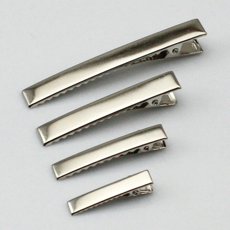 

3.5-8cm High Quality thicker Silver Crocodile Alligator Bow Blank Hair Clips