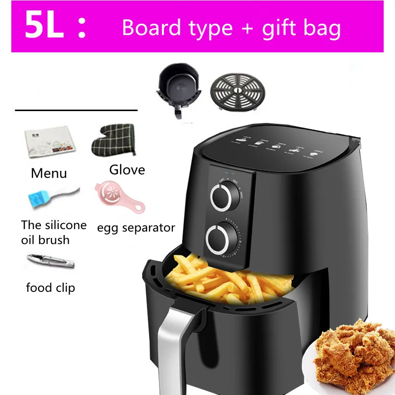 5l air fryer electric oilless cooker home large capacity multifunction health fryer kitchen appliance oven without oil commerci free global shipping