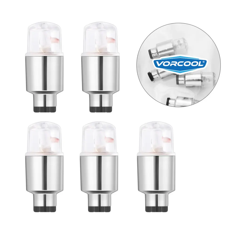 

Vorcool 5PCS Bike LED wheel lights Tire Tyre Cap Neon Cycling Car Caps Firefly Spoke Flash Light Lamp Seven Colors Light