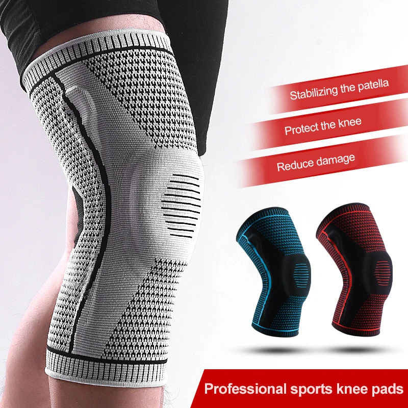 

Outdoor compression sports silicone spring breathable knee pads mountaineering running basketball cycling knee pads