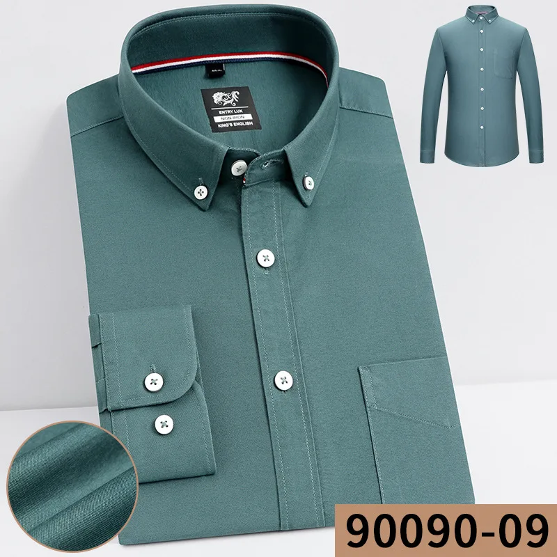 Pure Cotton Oxford Spinning Longsleeve Shirt for Men Slim Fit Shirt Men Plaid Shirt Mens Fashion Trends Leisure Cotton Sanded