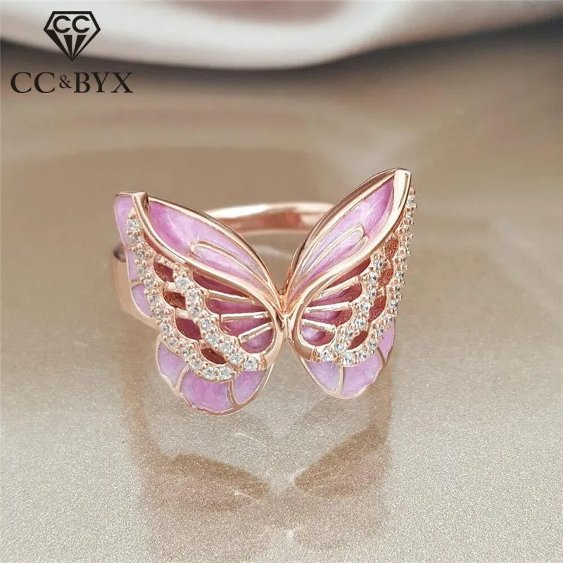 CC кольца для женщин с бабочкой модные ювелирные изделия кубический цирконий