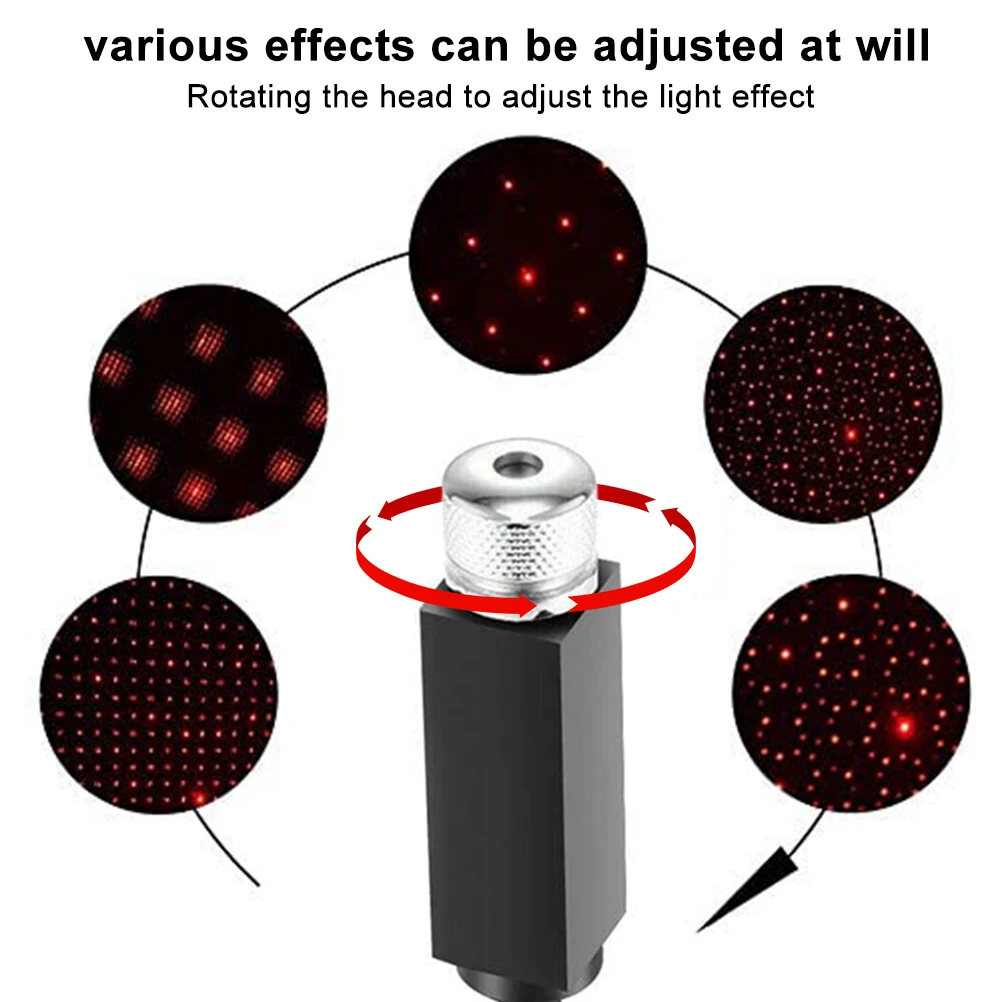 

Car Roof Star Light Interior LED Starry Laser Atmosphere Ambient Projector USB Auto Decoration Night Home Decor Galaxy Lights