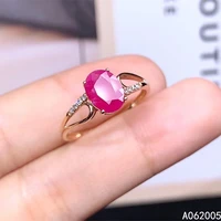 kjjeaxcmy fine jewelry 18k gold inlaid natural ruby new female popular ring classic support test hot selling