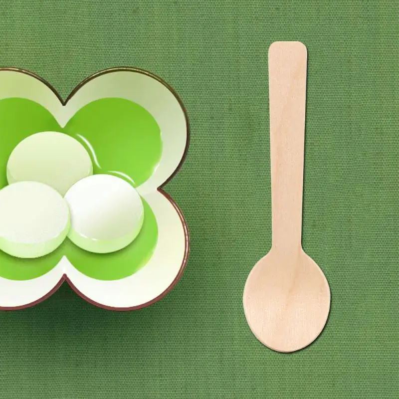

100pcs Wooden Spoon Disposable Biodegradable Cake Ice Cream Western Dessert Cheese Spoon Home Eco-friendly Tableware