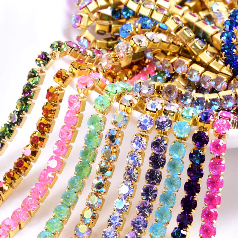 1 ярд стразы цепь чашки для сварки с близкого расстояния коготь Золотой Коготь