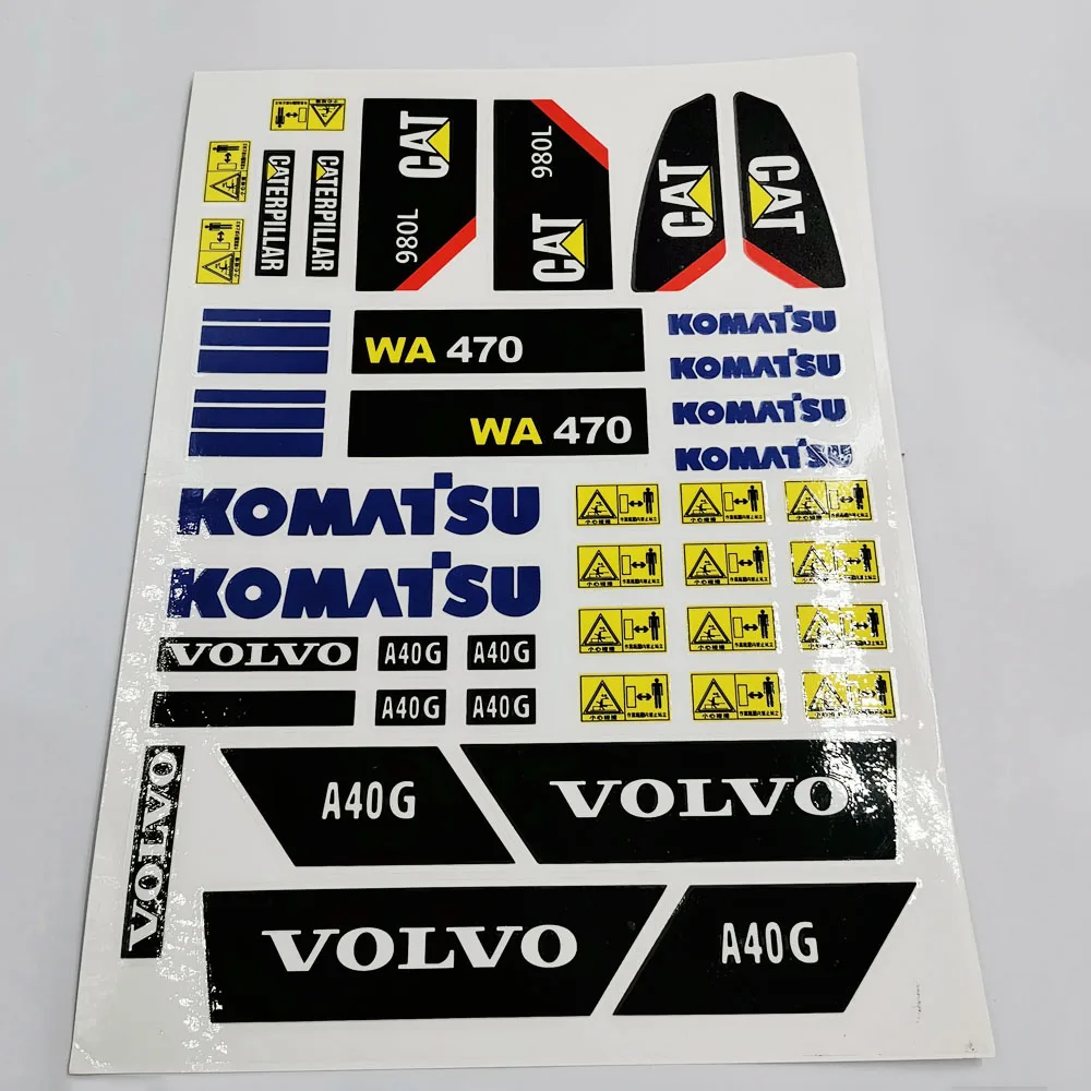 Volovo Komatsu Cat Sticker для 1/14 Rc гидравлического погрузчика самосвала бульдозера 3 в 1 980L