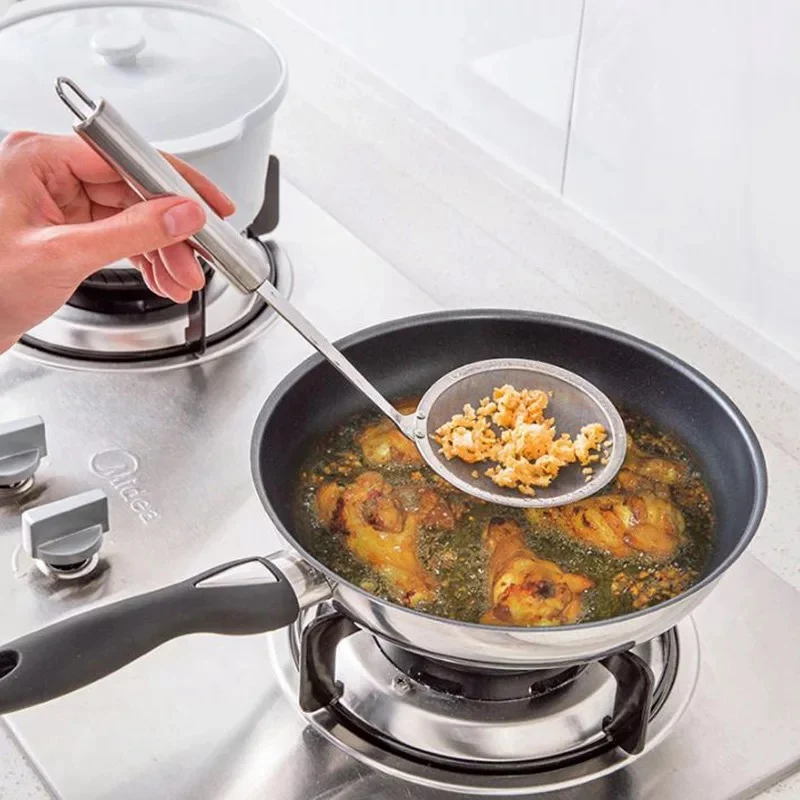 

One monkey Long handle stainless steel juice filter small colander fine net fishing oil slag filter oil mesh sieve kitchen leak