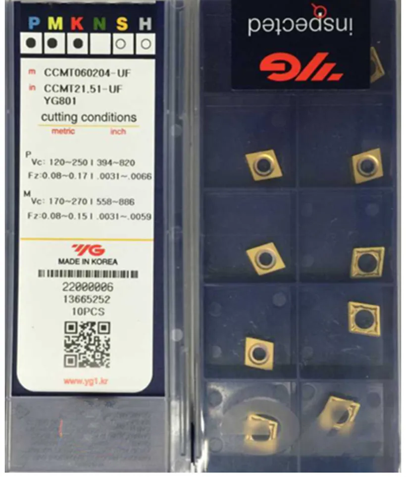 Оригинальная карбидная вставка YG CCMT09T304 UF CCMT09T308 UG CCMT120408 YG801 10 шт. 50 шт.|Токарный
