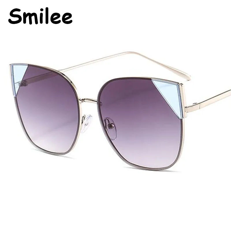 2020 новые модные солнцезащитные очки кошачий глаз Женские Ретро металлическая