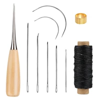 fenrry 10pcs leather craft stitching tools set with hand sewing needles awl thimble for diy leathercraft shoemaker canvas repair