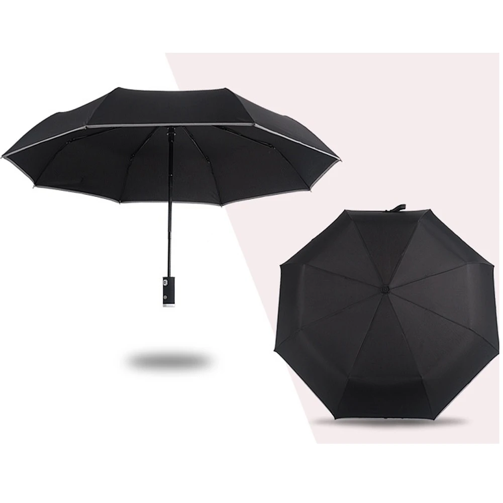 Автоматический складной зонт с 8 ребрами для ночного освещения|Зонтики| |