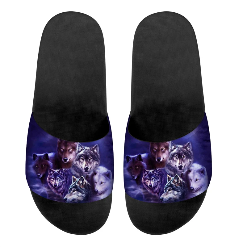 HYCOOL New Fashion Man Sandals 3D Galaxy Wolf Print Light Men Slipper Comfortable Indoor Casual Footwear Summer Beach Shoes | Обувь