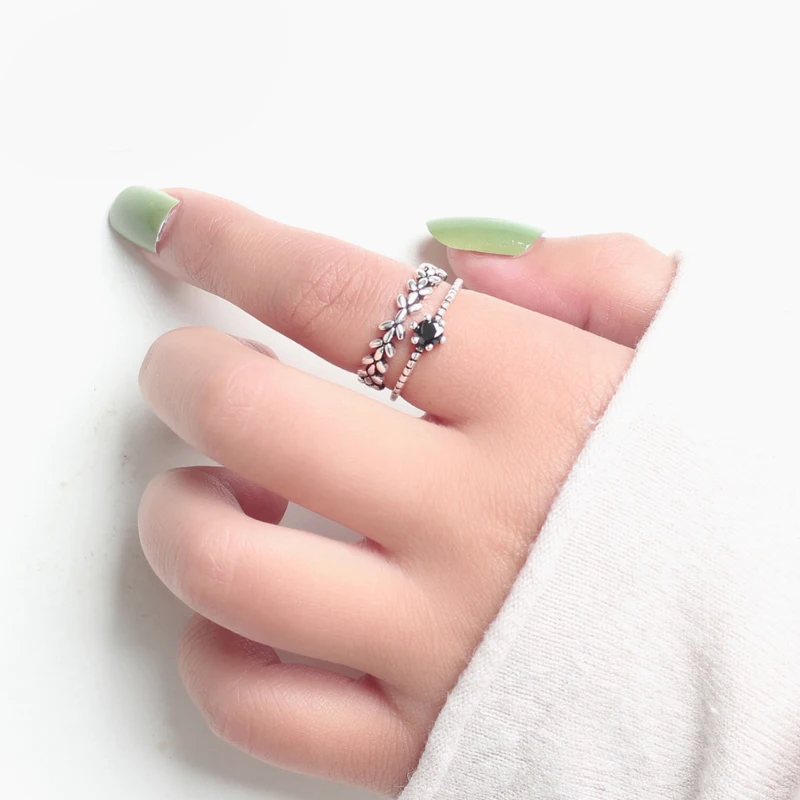 Женские кольца с листьями DreamySky Bijoux в стиле бохо большие Регулируемые на палец