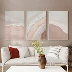 Абстрактная розовая пляжная морская волна, богемный постер, Картина на холсте, современный домашний интерьер, Декор, Настенная картина, декор для гостиной