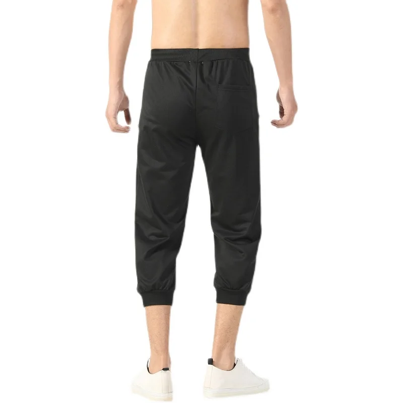 

Summer new style casual fashion men's multi-zipper solid color home straight sports seven-point pants men's jogging pants