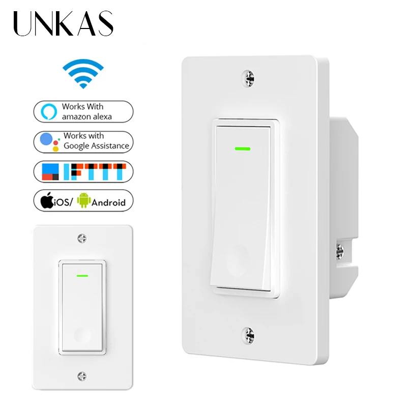UNKAS Wi-Fi настенный светильник выключатель Smart Life/приложение Tuya дистанционного
