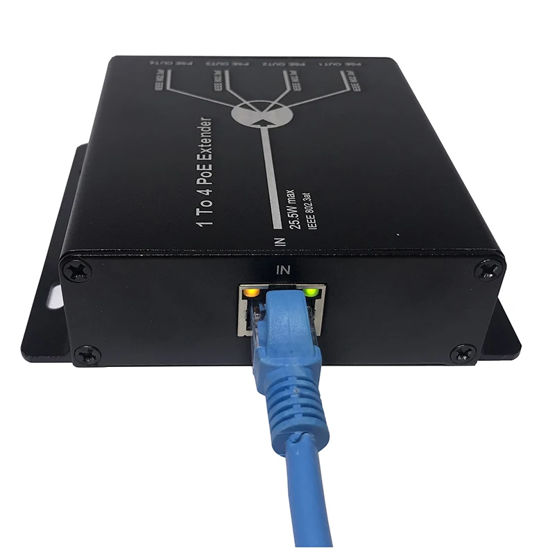 

Newest 4 Port IEEE802.3af PoE Extender for IP Camera Extend 120m Transmission Distance with 10/100M LAN Ports Aaa To Adapter