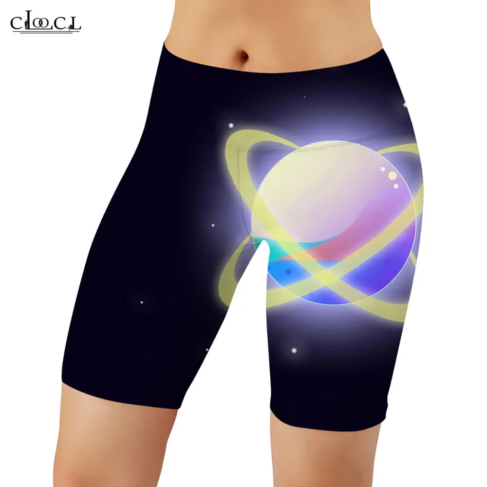 

CLOOCL Women Leggings Dream Tomance Starry Sky Yoga Pants Indoor Outdoor Ladies Sports Shorts Pocket High Waist Fitness Shorts