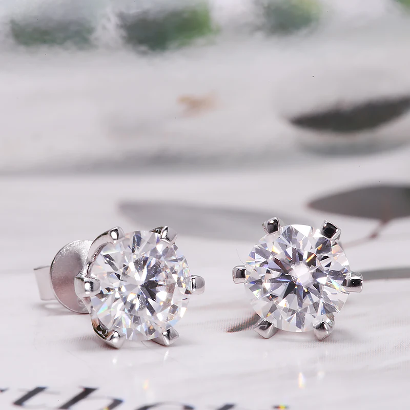 AEAW 2ctw DEF белый алмаз тест прошел Moissanite серьги серебристого цвета Бижутерия