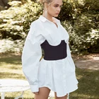 Для женщин новый широкий эластичный пояс-корсет однотонные Цвет облегающий крой пояс-корсет Женская рубашка с поясом платье Accesoories